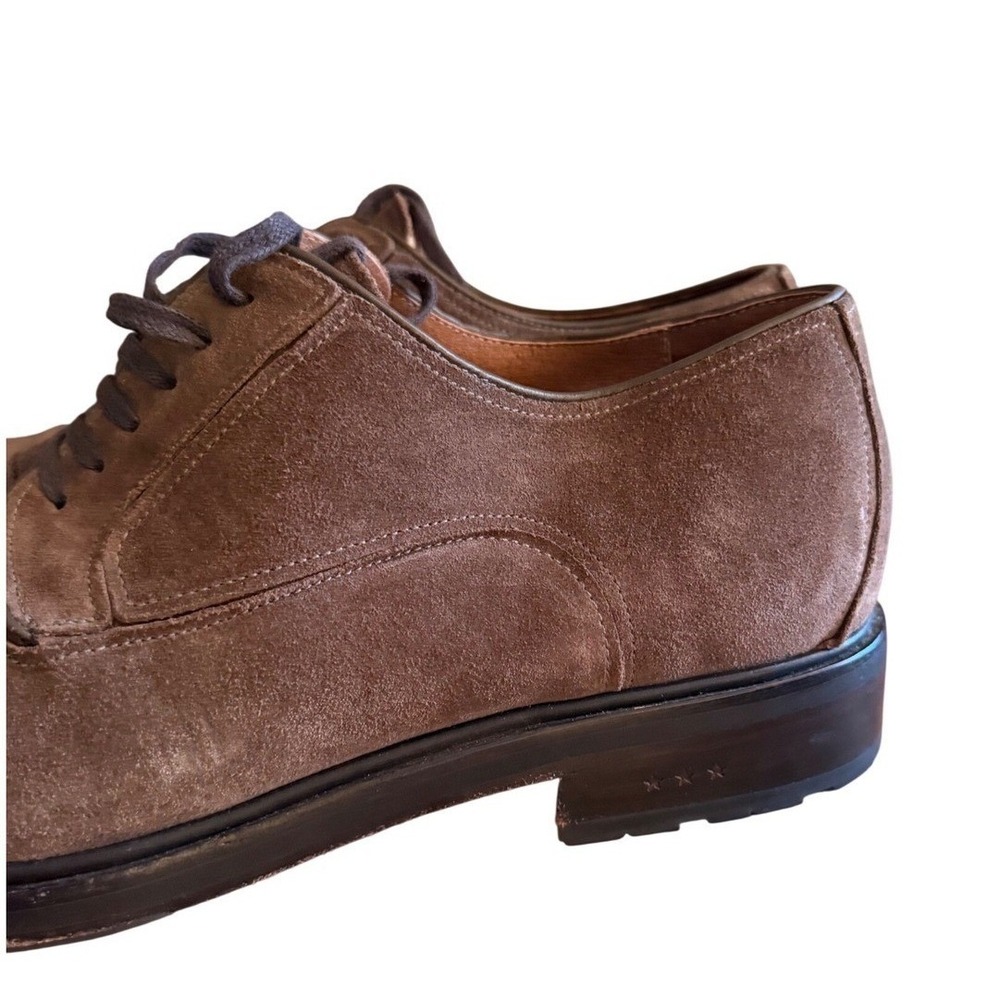 John Varvatos Derby Mens 12M F3505T3B A660B Brown Suede Cap Toe EUC - Picture 3 of 9